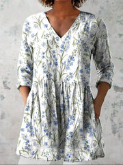 Isabella | Locker geschnittenes Shirt mit verstreutem Blumenmuster