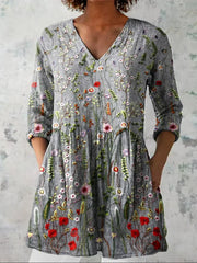 Ava | Heritage Floral Three-Quarter Sleeve