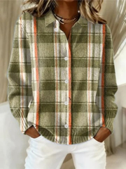 Perla | Striped Button Denim Blouse