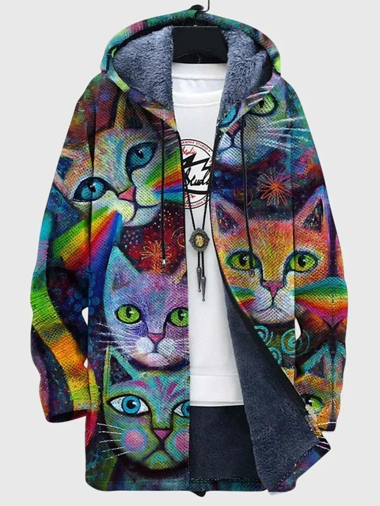 Künstlerische Statement-Print-Jacke