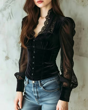 Emerie | Blusa de noche de encaje delicado