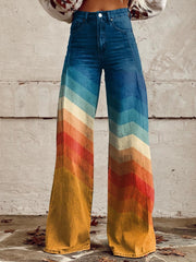 Brooklynn | Chevron Wide-Leg Trousers With Pockets